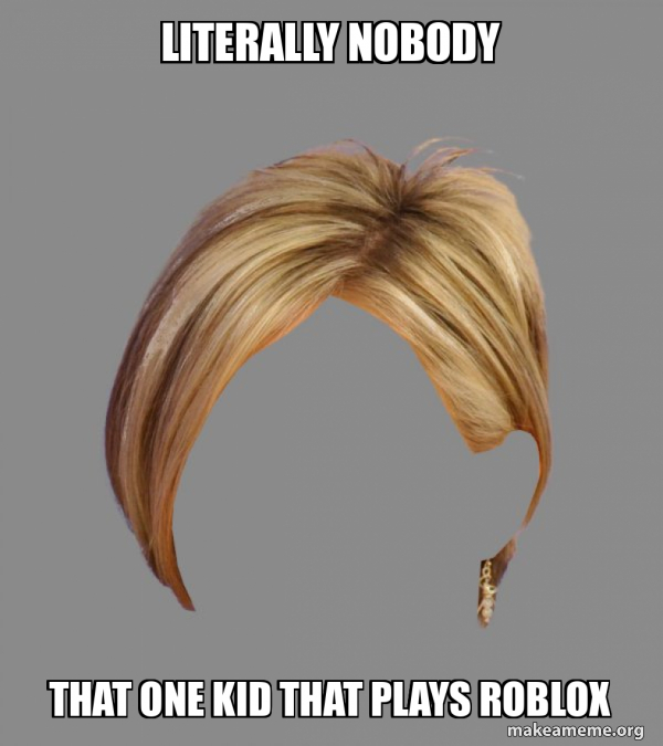 literally nobody that one kid that plays ROBLOX The Karen Hair Meme
