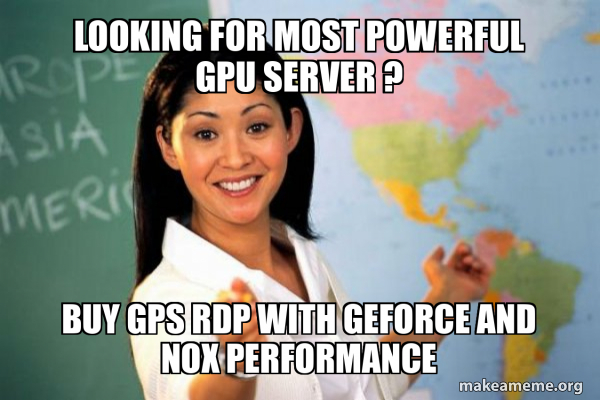 Looking for most powerful GPU server ? Buy GPS RDP with Geforce and NOX ...