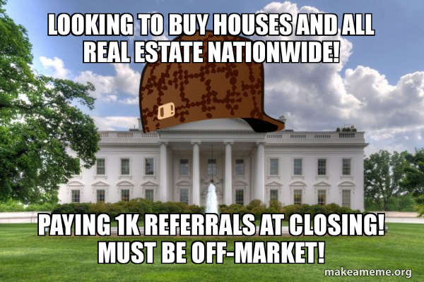 Scumbag Whitehouse meme