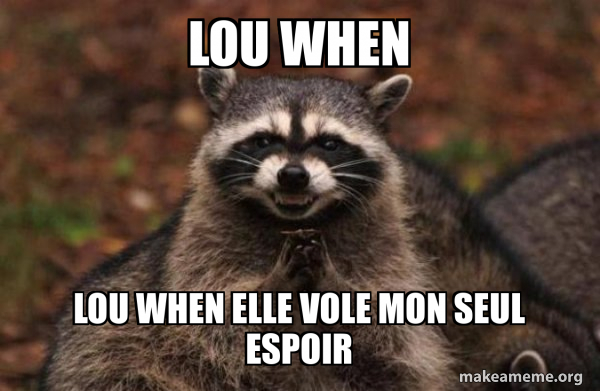 Lou when Lou when elle vole mon seul espoir - Evil Plotting Raccoon ...