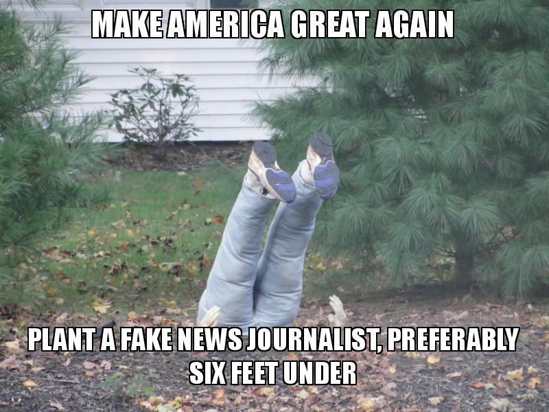 Make America Great Again Plant A Fake News Journalist Preferably Six Feet Under Make America Great Again Plant A Fake News Journalist Preferably Six Feet Under