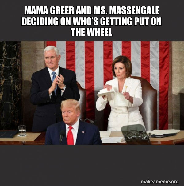 Nancy Pelosi ripping Trump's speech up meme