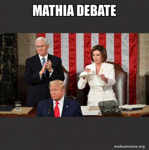 Nancy Pelosi ripping Trump's speech up meme