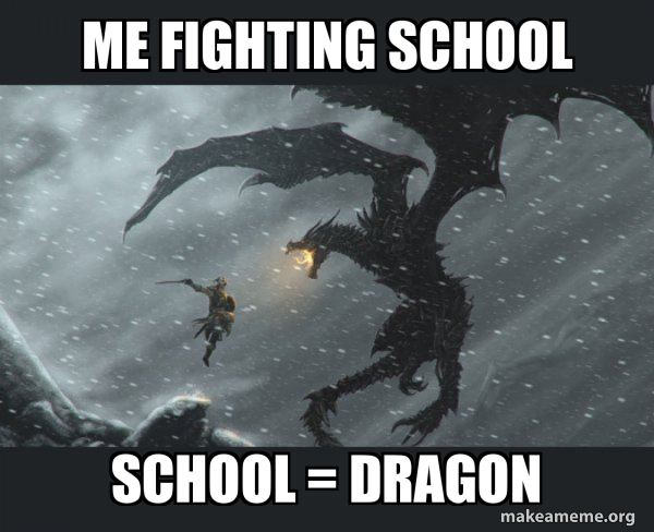 Skyrim Dragon Slaying meme