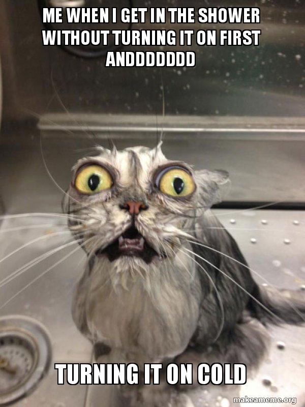 Me When I Get In The Shower Without Turning It On First Anddddddd