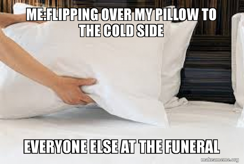 Me Flipping Over My Pillow To The Cold Side Everyone Else At The