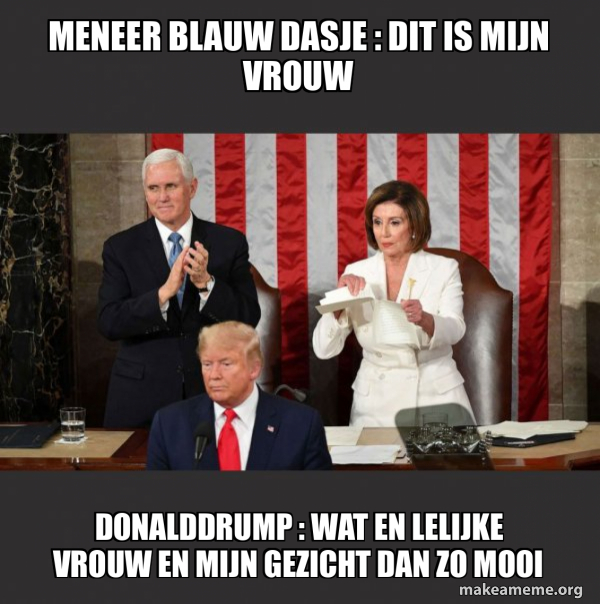 Nancy Pelosi ripping Trump's speech up meme