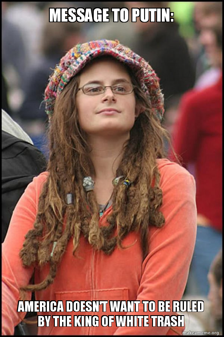 Female College Liberal - Bad Argument Hippie meme