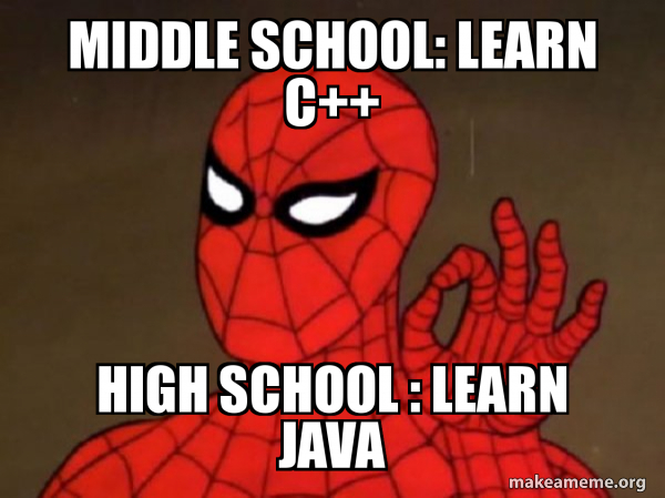 middle school: learn c++ high school : learn java - Spiderman - Care ...