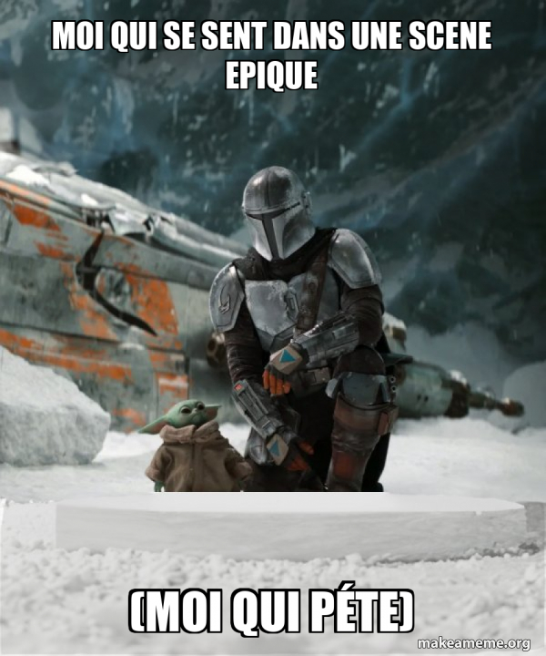 Baby Yoda and Mando meme
