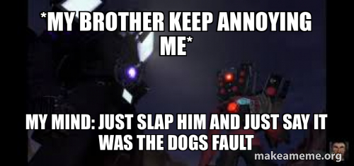 *my brother keep annoying me* my mind: just slap him and just say it ...