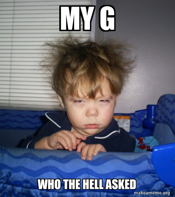 My G Who The Hell Asked Monday Mornings Meme Generator