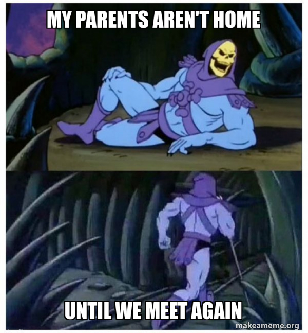 My parents aren't home Until we meet again - Skeletor Facts Meme Generator