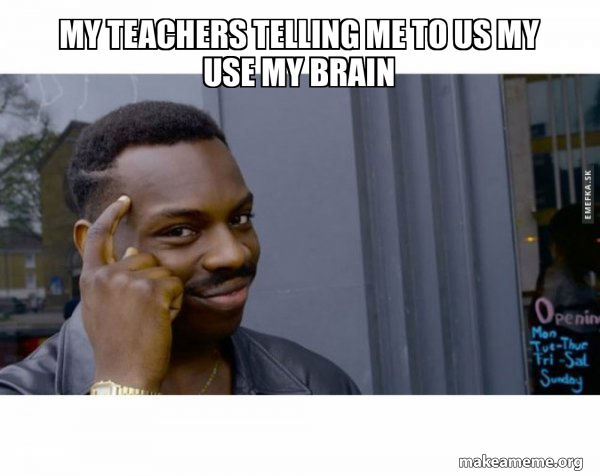 Roll Safe Black Guy Pointing at His Head meme