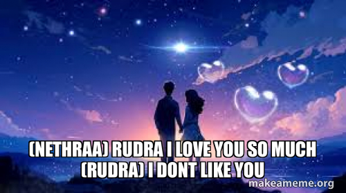 (Nethraa) Rudra i love you so much (Rudra) i dont like you Meme Generator