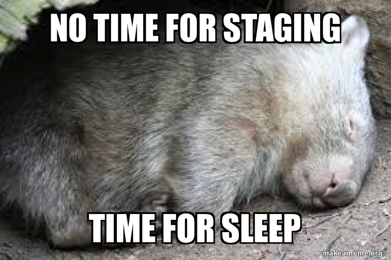 no time for staging time for sleep Meme Generator