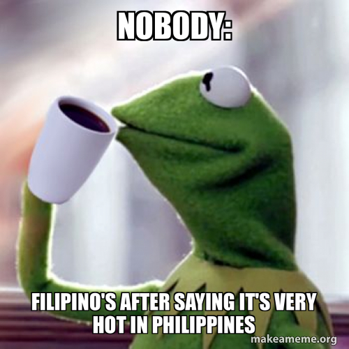 Nobody: Filipino's after saying it's very hot in Philippines | Make a Meme