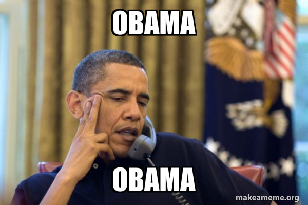 Obama Ordering a Pizza (on the phone) meme
