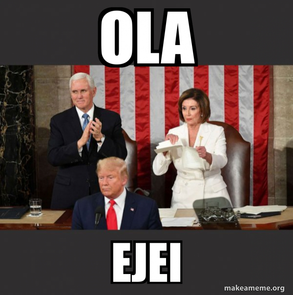 Nancy Pelosi ripping Trump's speech up meme