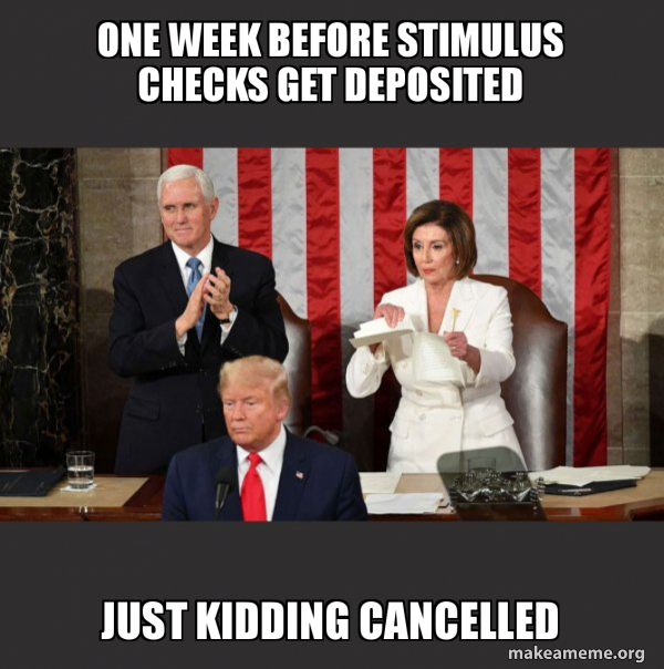 Nancy Pelosi ripping Trump's speech up meme