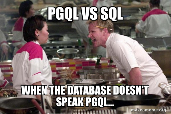 PGQL vs SQL When the database doesn't speak PGQL... - Gordon Ramsay ...