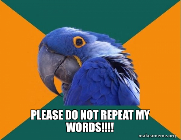 Paranoid Parrot meme