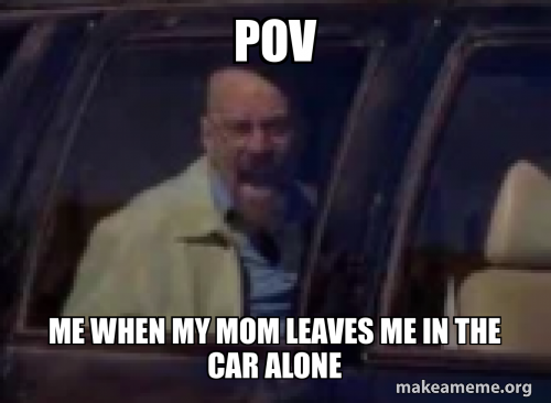 pov me when my mom leaves me in the car alone Meme Generator