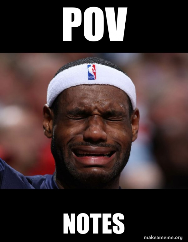 pov notes - Lebron Crying Meme Generator