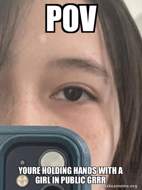 Pov Youre Holding Hands With A Girl In Public Grrr Meme Generator