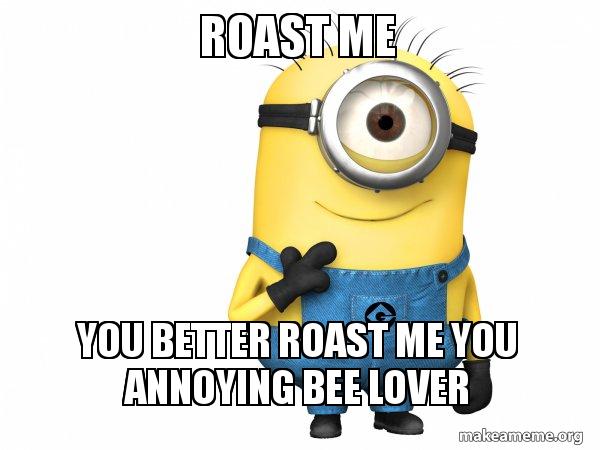 roast me you better roast me you annoying bee lover - Thoughtful Minion ...