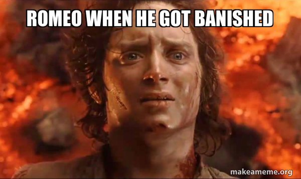 romeo when he got banished - Frodo it&rsquo;s over it&rsquo;s done Meme Generator