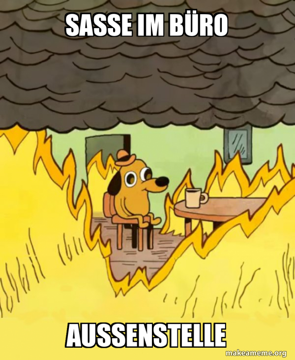 Sasse im büro Außenstelle - This Is Fine Meme Generator