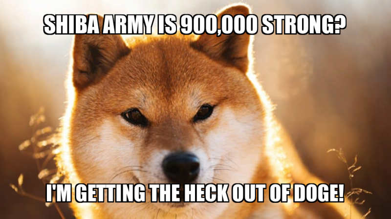 Shiba army is 900,000 strong? I'm getting the heck out of doge! Meme ...