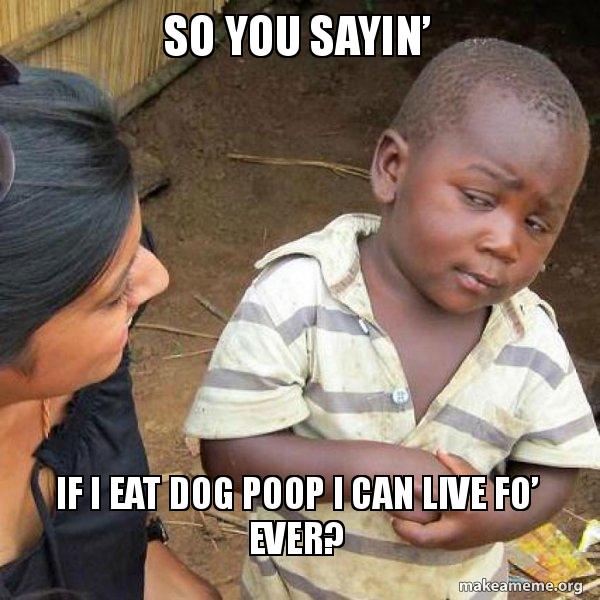 kid eats dog poop