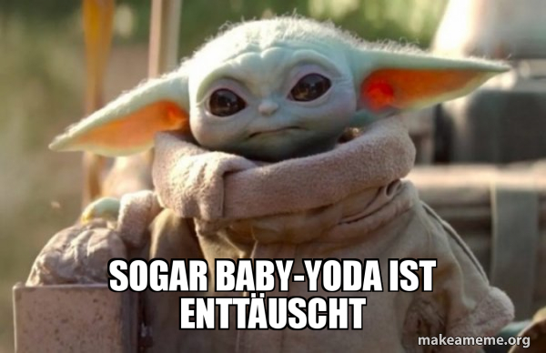 Baby Yoda looking at you meme