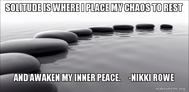 Solitude is where I place my chaos to rest and awaken my inner peace ...