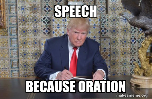 Donald Trump Writing Speech meme