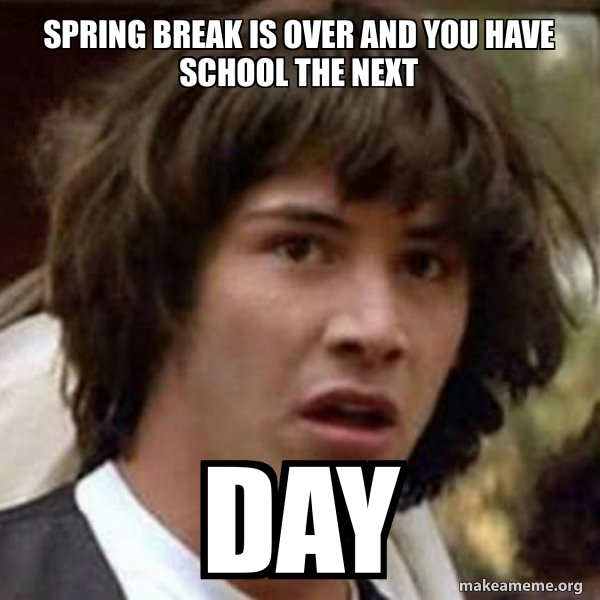 Spring break is over and you have school the next Day - Conspiracy ...