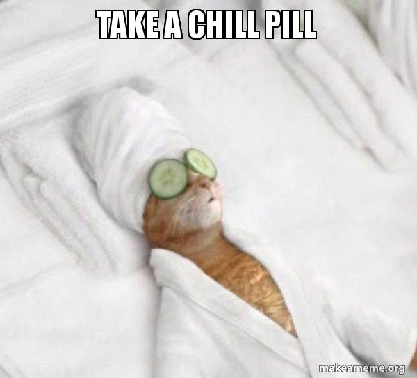 take a chill pill Pampered Cat Meme Meme Generator