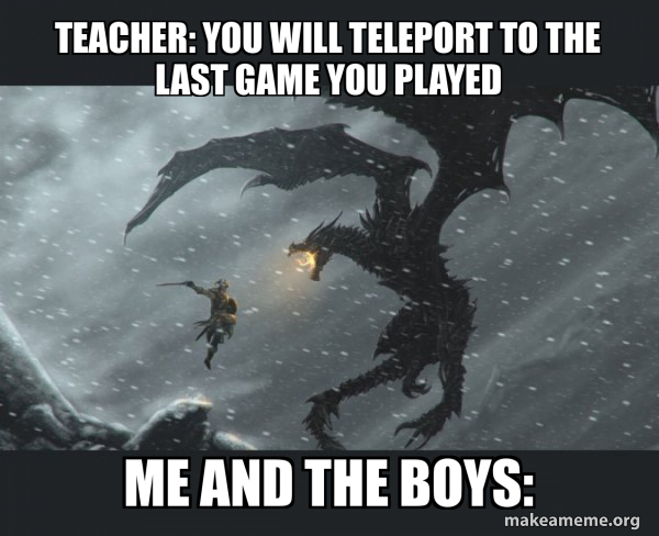 Skyrim Dragon Slaying meme