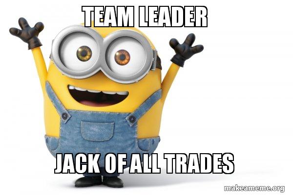Team Leader Jack Of All Trades Happy Minion Make A Meme