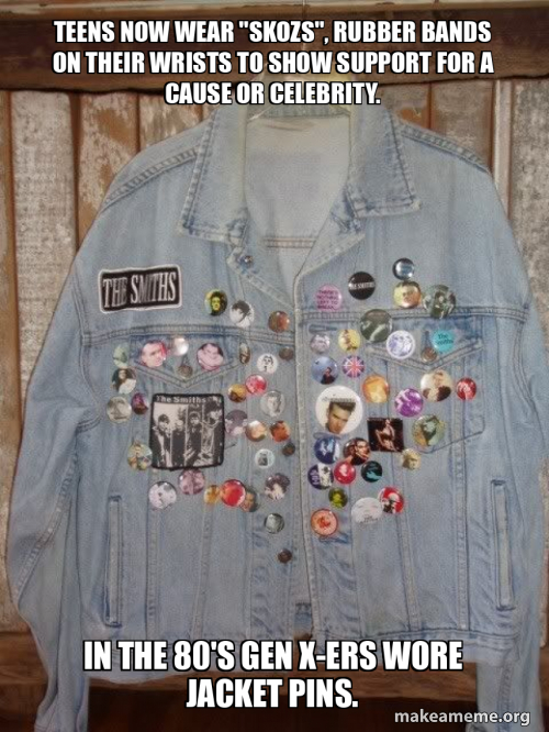 Teens now wear "skozs", rubber bands on their wrists to show support