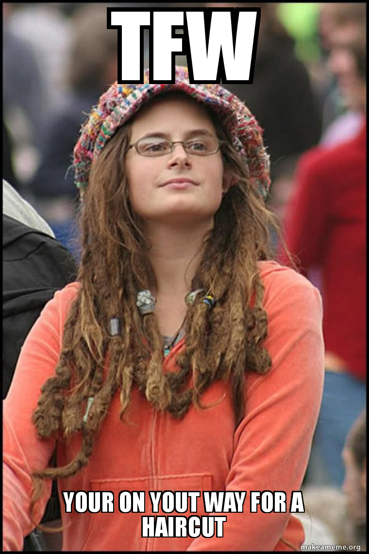 Female College Liberal - Bad Argument Hippie meme