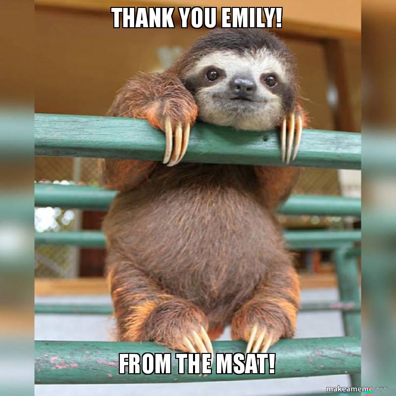 Thank You Emily From The Msat Make A Meme