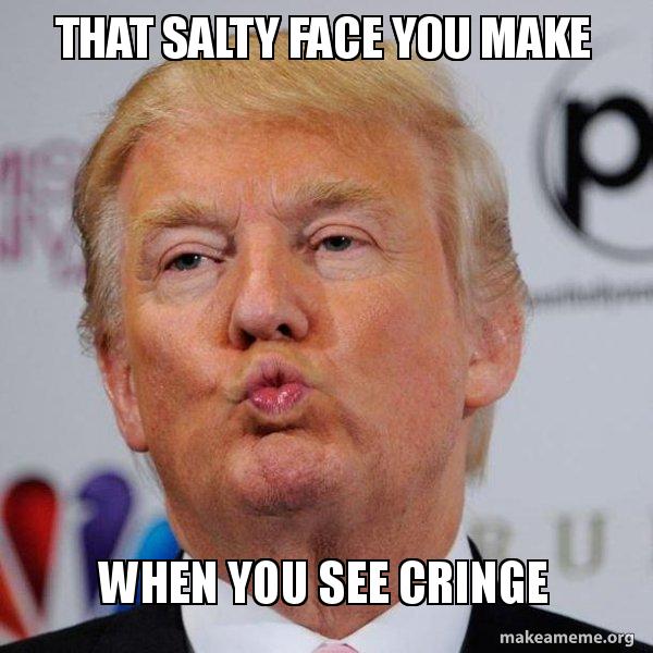 that salty face you make when you see cringe - Donald Trump Kissing ...
