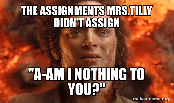 The assignments Mrs.Tilly didn't assign 