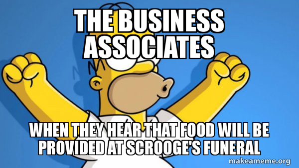 The Business associates when they hear that food will be provided at ...