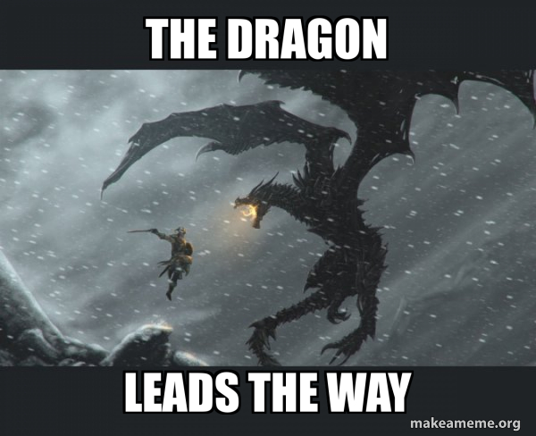 Skyrim Dragon Slaying meme