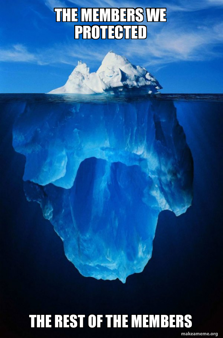 The members we protected The rest of the members - Iceberg Meme ...