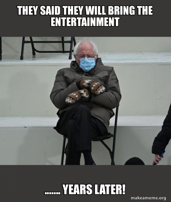 Bernie Sanders at the Inauguration meme
